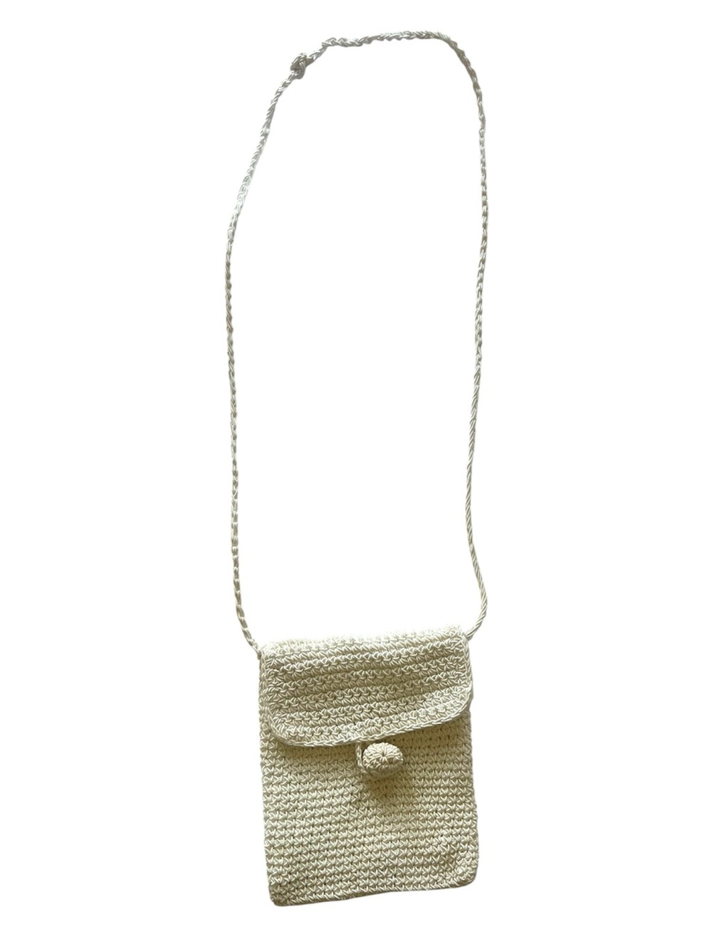 Small Cream Crochet Crossbody Bag
